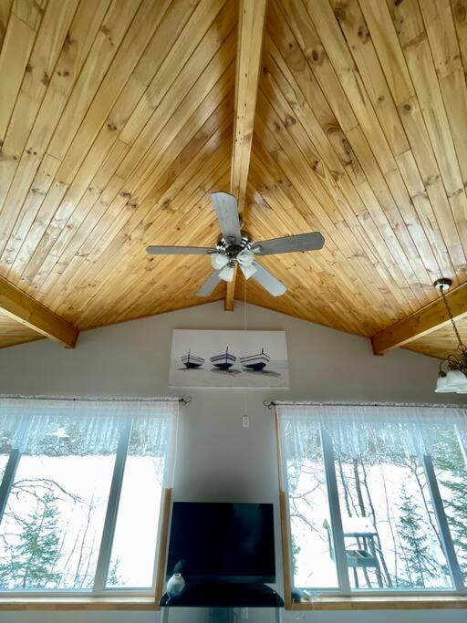 Le Chalet Bleu, Aux Pieds Des Monts-Valin Saint-David-de-Falardeau Exteriör bild
