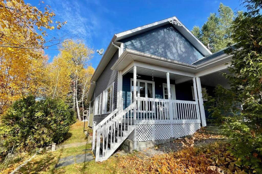 Le Chalet Bleu, Aux Pieds Des Monts-Valin Saint-David-de-Falardeau Exteriör bild